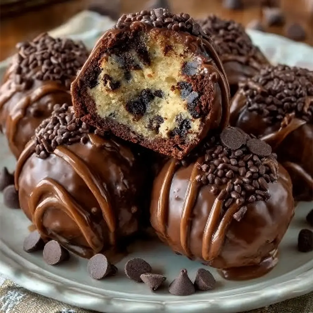 Chocolate Chip Cookie Dough Brownie Bombs