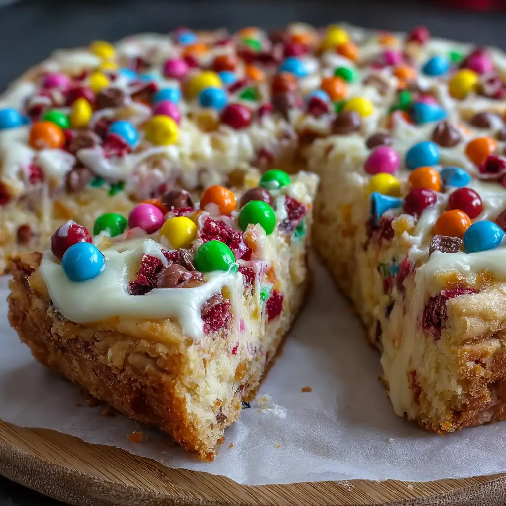 White Chocolate Brownie Pizza